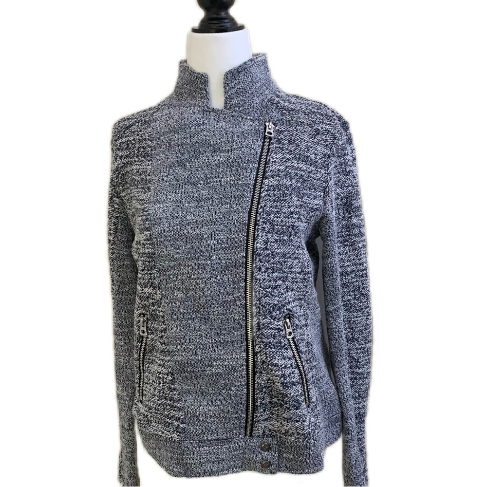 Lucky Brand Full Zip Moto Knit Jacket in Size M